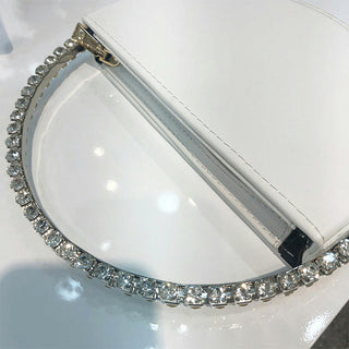 Luxury Colored Diamond Half Moon Women Purses and Handbags Evening Bag Serpentine Designer Party Clutch Bag Chic Wedding Bag ALODIA STORE