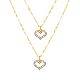New Trendy Multilayer Heart Butterfly Necklace for Women Fashion Gold Silver Color Geometric Chain Collar Necklace Jewelry Gift ALODIA STORE