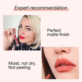 O.TWO.O Liquid Lipstick Matte Lip Gloss Cosmetic Lightweight Lip Glaze Long Lasting Lip Tint  Waterproof 12 Color Lips Makeup ALODIA STORE