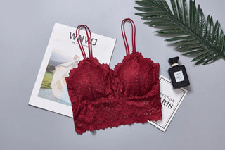 SVOKOR Women Wireless Lace Bra Push Up Tube Top Plus Size Sport Bralette Underwear Non-adjusted Straps Lingerie Full Cup ALODIA STORE