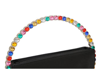Luxury Colored Diamond Half Moon Women Purses and Handbags Evening Bag Serpentine Designer Party Clutch Bag Chic Wedding Bag ALODIA STORE