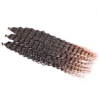 Full Star Crochet Hair Pink Ombre Blonde Ocean Wave 32 Inch Synthetic Hair 100g Soft Braiding Hair Extensions Deep Wave Twist ALODIA STORE