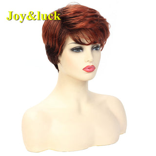 Short Ombre Blonde Wig Synthetic Bob Straight Hair With Bangs Women Natural Daily Wear Wig ALODIA STORE