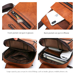 JEEP BULUO Brand Fashion Sling Bags High Quality Men Bags Split Leather Large Size Shoulder Crossbody Bag For Young Man ALODIA STORE