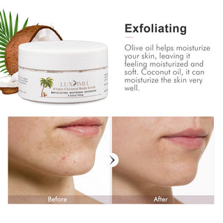 Luxsimel coconut Body Scrub Soft Sugar Organic Exfoliating Whitening Nourishing White Face cream for skin care body scrub cream ALODIA STORE