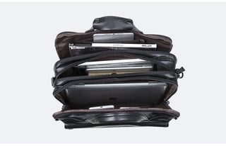 Large Men Leather Handbgs Male Genuine Leather Business Travel Brifcases Bag Men's 15.6 Inch Laptop Shoulder Bag Business A4 Bag ALODIA STORE