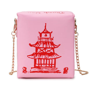 ENJOININ Chinese Takeout Box Purse Pu Leather Women ALODIA STORE