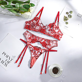 Ellolace Sexy Lingerie Exotic Costumes Lace Transparent Underwear Women Sensual Lingerie Woman Porn Erotic Lingerie 3 Pieces ALODIA STORE