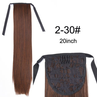 Synthetic Ponytails 20Inch Long Straight  Pony Tail Hair Extensions Drawstring Ponytail Clip In Fake Hair Tail Ombre ALODIA STORE