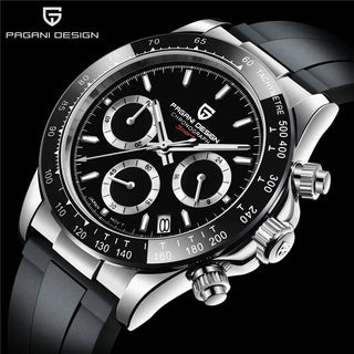 PAGANI DESIGN Top Brand New Rubber Strap Chronograph Watch Men Quartz Wristwatch Luxury Sapphire Glass Sports Watch Men Relogio ALODIA STORE
