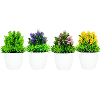 Artificial Plants Potted Green Bonsai Small Tree Grass Plants Pot Ornament Fake Flowers for Home Garden Decoration Wedding Party ALODIA STORE