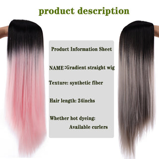 SHANGKE Synthetic Cosplay Wig Long Straight Middle Part Hair Blonde Pink Black Heat Resistant Fiber Long Hair Wigs For Women ALODIA STORE