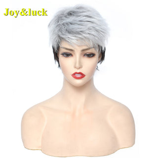 Short Ombre Blonde Wig Synthetic Bob Straight Hair With Bangs Women Natural Daily Wear Wig ALODIA STORE