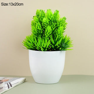 Artificial Plants Potted Green Bonsai Small Tree Grass Plants Pot Ornament Fake Flowers for Home Garden Decoration Wedding Party ALODIA STORE