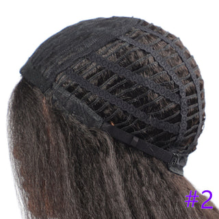 Long Kinky Straight Synthetic Wigs for Black Women Black Brown Blonde Ginger Red White Hair Afro Wigs Synthetic STW Hair Wigs ALODIA STORE
