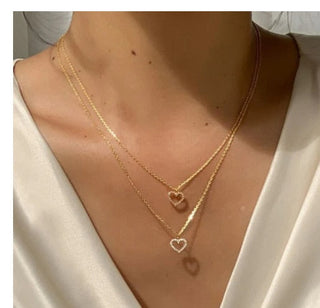 New Trendy Multilayer Heart Butterfly Necklace for Women Fashion Gold Silver Color Geometric Chain Collar Necklace Jewelry Gift ALODIA STORE