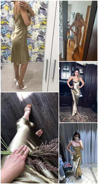 JULISSA MO Sexy Spaghetti Strap Backless Summer Dress Women Satin Lace Up Trumpet Long Dress Elegant Bodycon Party Dresses 2023 ALODIA STORE