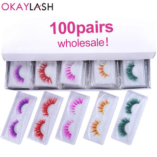 OKAYLASH 50/100pairs 3D  Colored Eyelashes ALODIA STORE