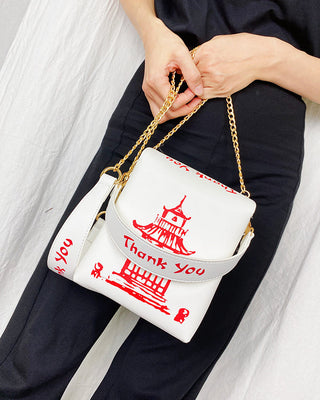 ENJOININ Chinese Takeout Box Purse Pu Leather Women ALODIA STORE