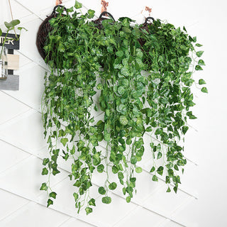 Artificial Plant Vines Wall Hanging Rattan Leaves Branches Outdoor Garden Home Decoration Plastic Fake Silk Leaf Green Plant Ivy ALODIA STORE