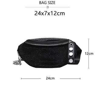 JIEROTYX Fashion Rhinestones Women waist bag ALODIA STORE