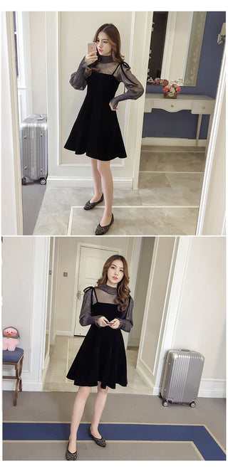 Spring New Elegant Two Piece Korean Dress ALODIA STORE