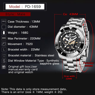 PAGANI DESIGN Stainless Steel Waterproof Mechanical Watch Top Brand Sapphire Glass Automatic Watch Luxury Business Men Watch ALODIA STORE