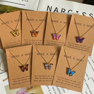 Fashion Women Necklace Korea Style New Butterfly Pendant Necklace Gift For Girl  Cute Lovely Neck Jewelry Wholesale Dropshipping ALODIA STORE