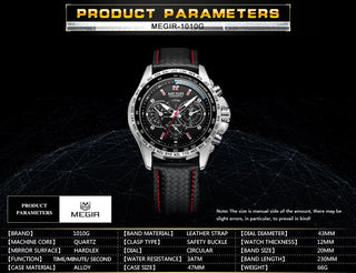 MEGIR Mens Watches Top Brand Luxury Quartz Watch Men Fashion Luminous Army Waterproof Men Wrist Watch  Relogio Masculino 1010G ALODIA STORE