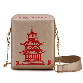 ENJOININ Chinese Takeout Box Purse Pu Leather Women ALODIA STORE
