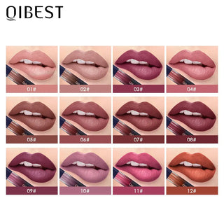 QIBEST Matte Lip Gloss Lips Makeup Moisturizer Lipstick Long Lasting Liquid Lipstick Lip Tint Cosmetics Lipgloss Lightweight ALODIA STORE