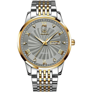 OLEVS Top Brand Automatic Mechanical Men Watch Threaded Dial Waterproof Stainless Steel Strap Classic Men's Watches Luxury ALODIA STORE