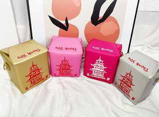 ENJOININ Chinese Takeout Box Purse Pu Leather Women ALODIA STORE