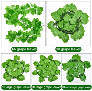 Artificial Plant Vines Wall Hanging Rattan Leaves Branches Outdoor Garden Home Decoration Plastic Fake Silk Leaf Green Plant Ivy ALODIA STORE