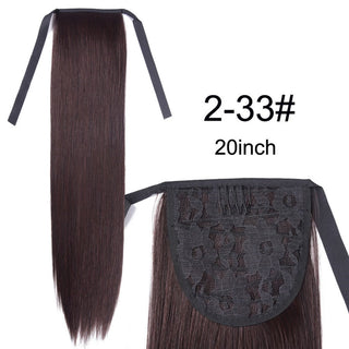 Synthetic Ponytails 20Inch Long Straight  Pony Tail Hair Extensions Drawstring Ponytail Clip In Fake Hair Tail Ombre ALODIA STORE