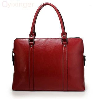 New Genuine Leather Briefcase For Woman Laptop Computer Bag Women's Handbags Office Ladies Shoulder Messenger Bags Bolso Hombre ALODIA STORE