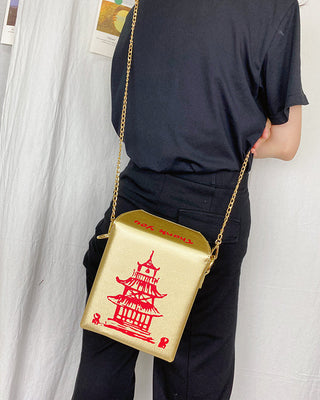 ENJOININ Chinese Takeout Box Purse Pu Leather Women ALODIA STORE