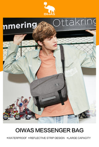 OIWAS Fashion Men Crossbody Messenger Bag 14 Inch Laptop Shoulder Bags Men Casual Sling SchoolBag Briefcase Travel Handbag ALODIA STORE