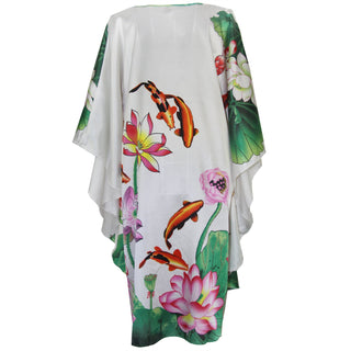 Sexy Female Silk Rayon Robe Bath Gown Nightgown Summer Casual Home Dress Printed Loose Sleepwear Plus Size Nightwear Bathrobe ALODIA STORE