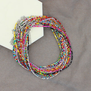 Simple Seed Beads Strand Choker Necklace Women String  Collar Charm Colorful Handmade Bohemia Collier Femme Jewelry Gift ALODIA STORE