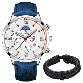 Fashion Mens Sports Watches Man Business Quartz Wristwatch Luxury Black Leather Bracelet Men Casual Luminous Clock Watch ALODIA STORE