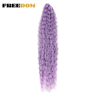 FREEDOM Synthetic Long Curly Wave Crochet Hair 32 Inch Synthetic Braiding Hair Natural Wavy Ombre Blonde Red Hair Extensions ALODIA STORE