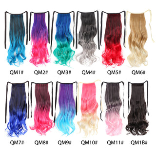 Synthetic Ponytails 20Inch Long Straight  Pony Tail Hair Extensions Drawstring Ponytail Clip In Fake Hair Tail Ombre ALODIA STORE