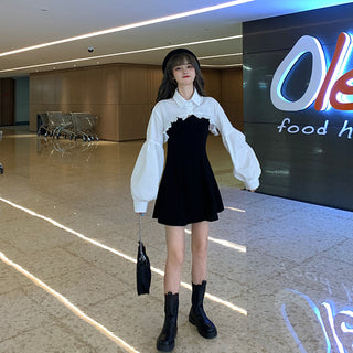 Elegant Party Dress Women Long Sleeve Sweet Empire High Street Mini Dress Gothic Y2k Dress ALODIA STORE
