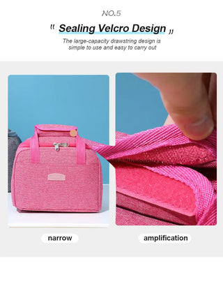 PURDORED 1 Pc Portable Large Lunch Bag Waterproof Food Picnic Lunch Box Bag Insulated Women Cooler Bags Fresh Bento Food Pouch ALODIA STORE