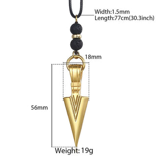 Unique Men's Necklace Stainless Steel Arrow Pendant Matte Black Glass Beaded Necklace Male Jewelry Dropshipping DNM07 ALODIA STORE