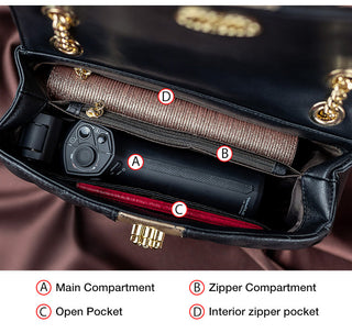 FOXER Women Crossbody Shoulder Bag Diamond Lattice Handbag Lady Purse Split Leather Chain Strap Messenger Bag Valentine Day Gift ALODIA STORE