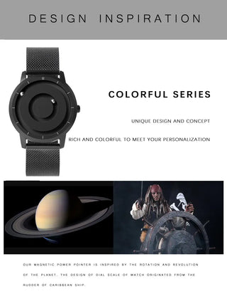 EUTOUR New Innovative Blue Gold Magnetic Metal Multifunctional Watch Men's Fashion Sports Quartz Watch Simple Men's Watch ALODIA STORE