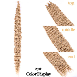 Full Star Crochet Hair Pink Ombre Blonde Ocean Wave 32 Inch Synthetic Hair 100g Soft Braiding Hair Extensions Deep Wave Twist ALODIA STORE