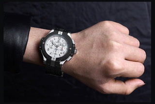 MEGIR Brand Men Watch Quartz Watch Gold Rubber Band 3ATM Water Resistant Chronograph Mens Quartz Wrist Watch ALODIA STORE